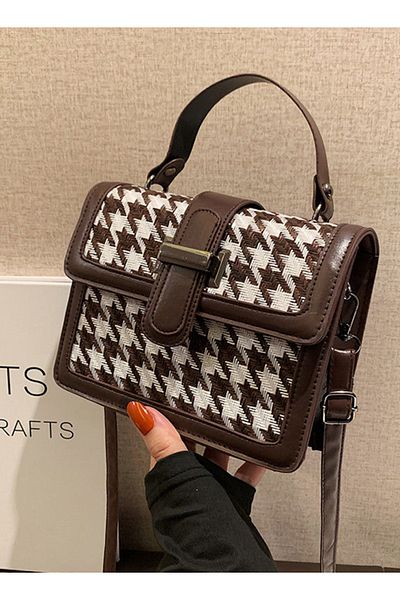 ETG Causal Square Flap Handbag Ladies Cross-body Shoulder Bag for Women/Girls 19 x 16 x 7cm