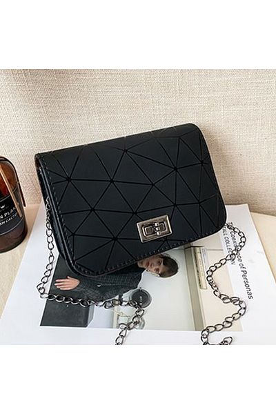 ETG New Lattice Fashion One-shoulder Diagonal Bag Chain Bag