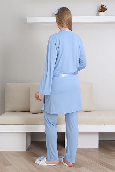 ERDENİZ TEKSTİL Costum de pijama de maternitate / Pijama cu maneca scurta Costum de halat lung din dantela / Pijama de maternitate din bumbac