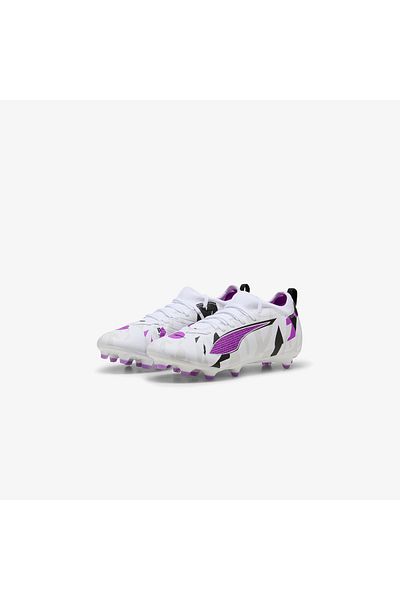 Puma Ultra 5 Match Frvr Fg/Ag Kids White Turf Football Shoes