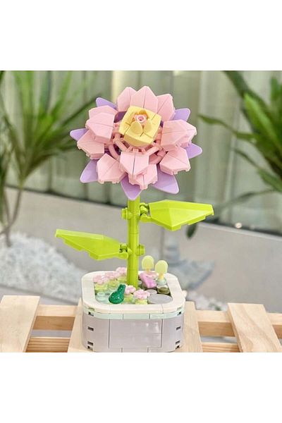 zola Construction set for children and adults, Zola, Flower in a pot, 6 years +, 118 pieces, 16 x 10 cm