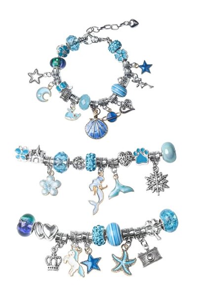 Arabest مجموعة صنع الأساور، 63 قطعة، لوازم مجوهرات DIY مع خرز للفتيات المراهقات (أزرق)