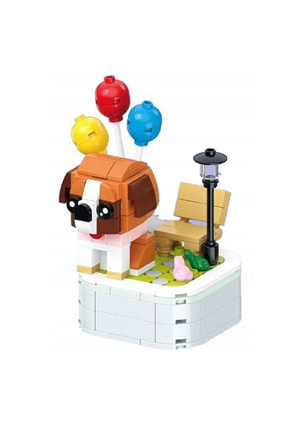 zola Construction set for children and adults, Zola, 6 years +, 199 pieces, puppy with balloons, 10.7 x 8.3 x 10.8 cm