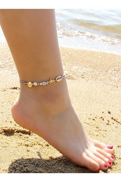 Klips Concept Enameled Fish Detail Double String Anklet
