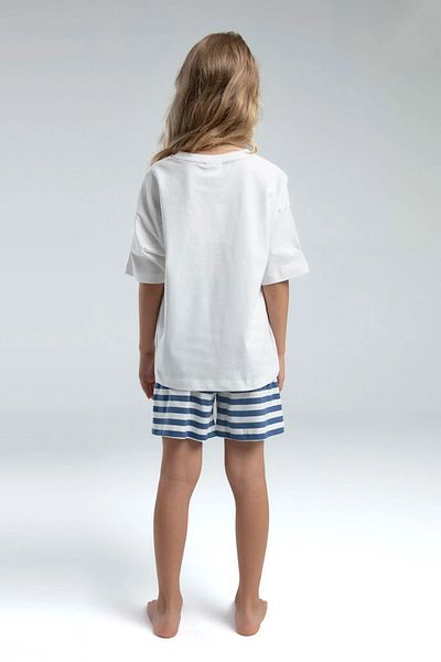 U.S. Polo Assn. Us Polo Licensed 100% Cotton Crew Neck Short Sleeve Girl's Shorts Pajama Set