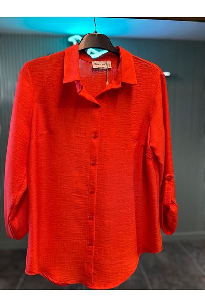 KARTON Linen Textured Shirt Orange