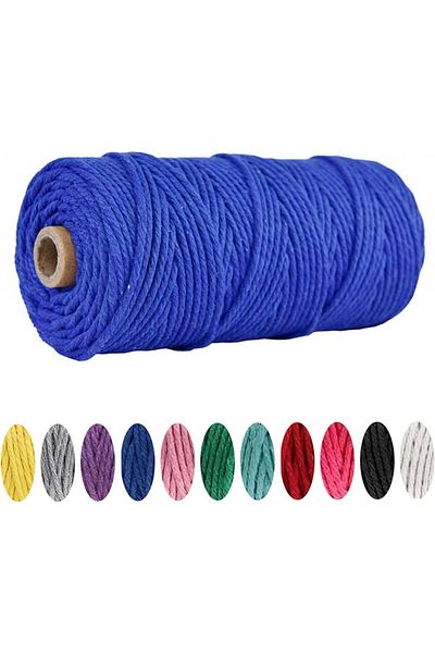 Geneic macrame thread roll, cotton, dark blue, 100 m