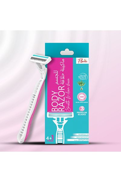 Floren Disposable Body Razors for Women - Pack of 5 | 3 Premium Stainless Steel European Bladesne