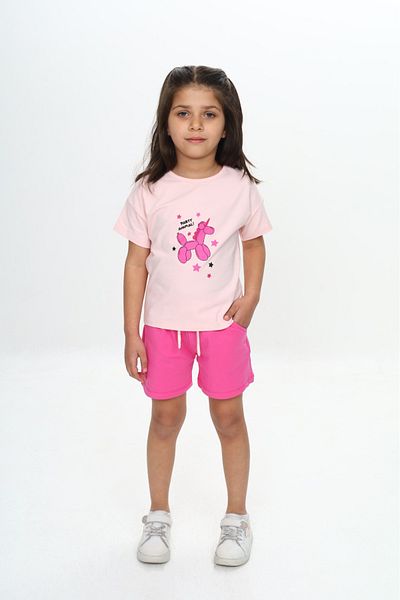 Toontoy Girl's Animal Balloon Printed Shorts Suit