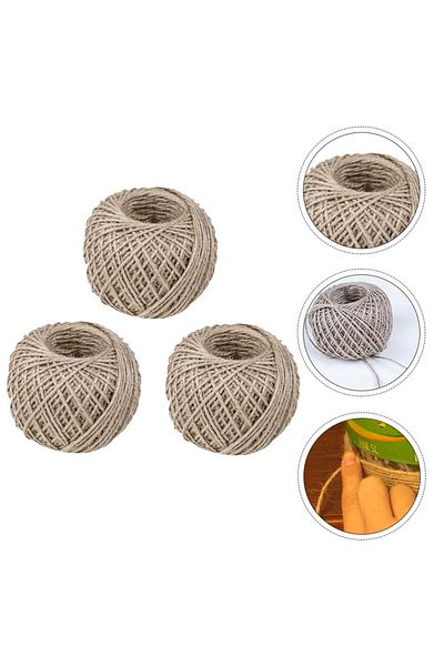 Generic حبل من خيوط الجوت (3 لفات) مصنوع من القنب الطبيعي للحرف اليدوية والمشاريع المنزلية والبستنة والتغليف