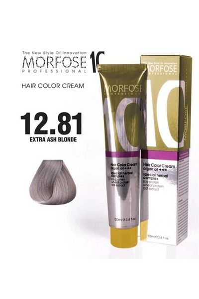 Morfose Morfose 10 Hair Color Cream Argan Oil 12.81 Extra Ash Blonde 100ml