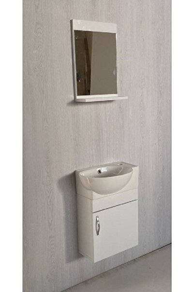 DOĞSAN MOBİLYA Mini 45 Cm X 28 Cm Mdf Banyo Dolabı Beyaz