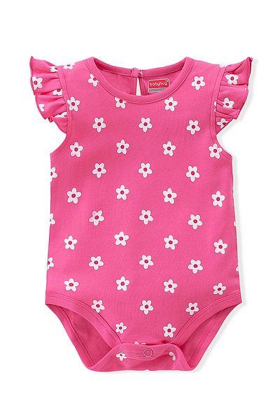 Babyhug Babyhug 100% Cotton Knit Sleeveless Frill Detailing Onesie Pack of 3 Text & Floral Print-Mutlicolour