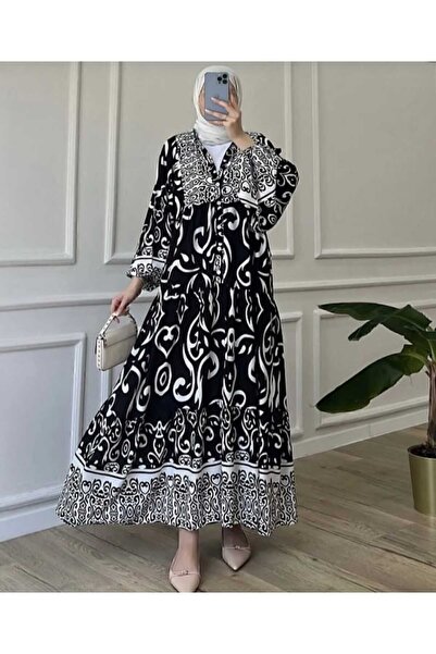 ECK MODA Γυναικείο φόρεμα με λεπτομέρεια με κουμπιά από ύφασμα μονό ζέρσεϊ