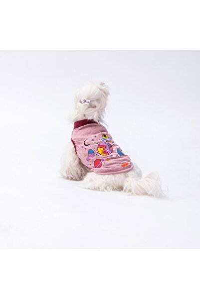 Pawstar Pembe Space Time Kedi Köpek Tişörtü - Kedi Köpek Kıyafeti