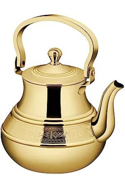 ALSAIF 1.2L Saif Teapot, durable and elegant, ideal for serving tea and other teas. Gold color.