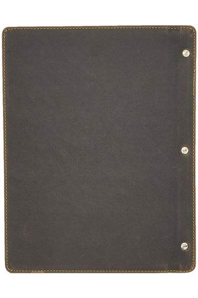 ankara menü Wooden Patterned Leather A4 Menu (Coffee)