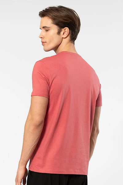 Cacharel 2169 Men's Crew NecK Coral Modal CoTTon T-shirt - ShorT Sleeve