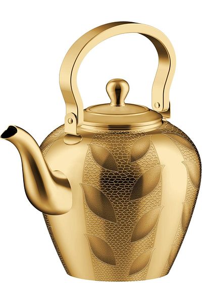 ALSAIF 1.2L Saif Teapot, durable and elegant, ideal for serving tea and other teas. Gold color.