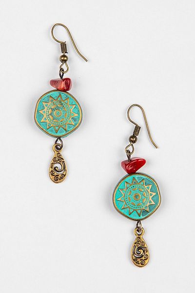 Lila Rosa Ethnic Authentic Turquoise Earrings