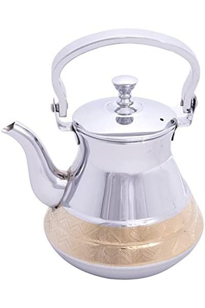 ALSAIF 12 oz. Saif Teapot, durable and elegant, perfect for serving tea and other teas. Gold/Silver color.