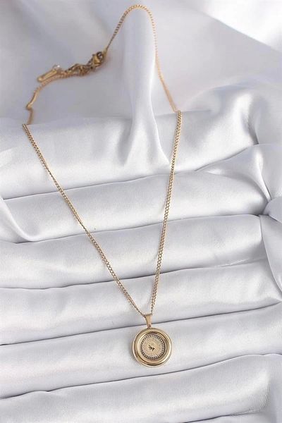 Clariss 316L Steel Gold Color Chain Gold Gold Model Women's Necklace