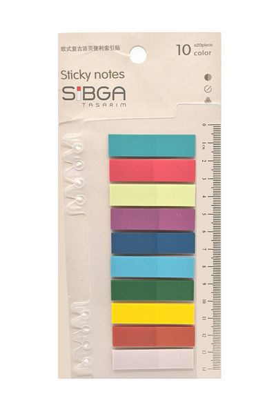 sibga tasarım Transparent Color 200 Sheets Bookmark Sticker Note Paper