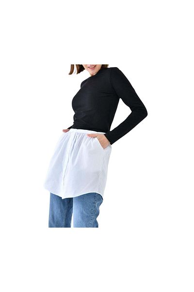 mirach Mirach Textile Women's White Shirt Skirt Extender - Layered Shirt Effect - Weicher Stoff