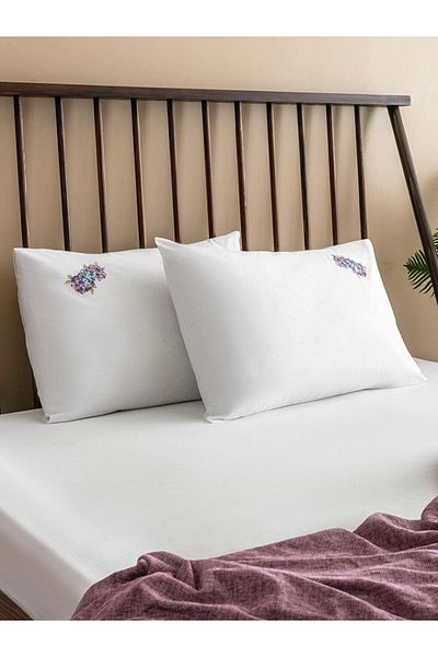 LC Waikiki LCW HOME Βαμβακερή Μαξιλαροθήκη Κεντημένη Λουλούδι 2 Τεμάχια 50x70 Εκ.