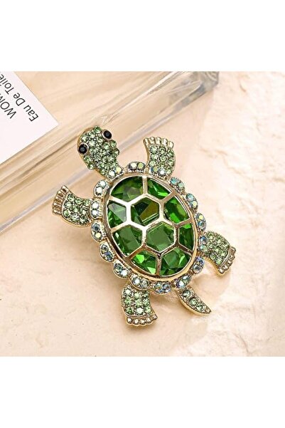 Yelajoy 4-Pack Turtle Brooches with Crystal Rhinestones, Enamel Turtle Pin fo...