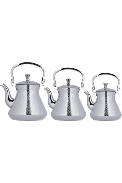 ALSAIF 1.2/1.6/2.0 oz Saif Kettle Set Durable and elegant, perfect for heating and serving water or tea Chrome color