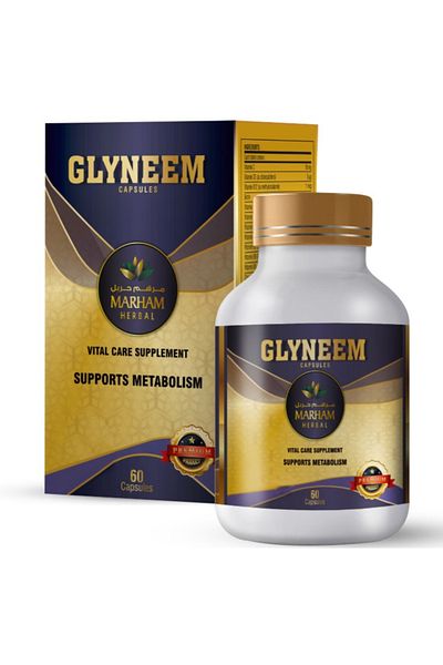 Marham Herbal Glyneem Capsule: Vital Care Supplement to Support Metabolism & Diabetic Support Formula | 60 Tablets