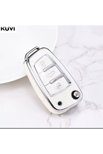 YıldızTuning Husa pentru chei Audi Q2 alb-argintiu