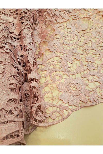 Safir Kumaş Abiye Elbiselik Takımlık Güpür Dantel 3 Metre