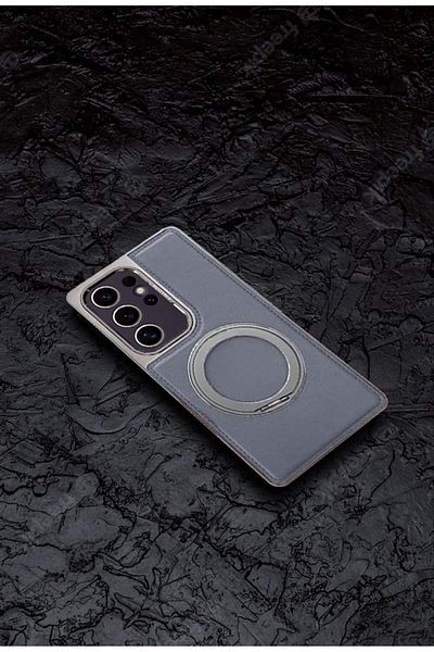 AWH Leather Magnetic Wireless Charging Case For Samsung Galaxy S25 Ultra with Stand Full Protection