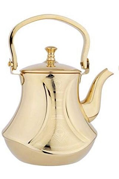 ALSAIF 2L Saif Teapot, durable and elegant, ideal for serving tea and other types of tea. Gold color.