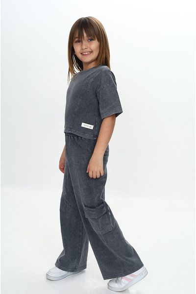 Toontoy Girl's Washable Crop Tracksuit Set
