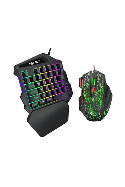 COOYA Wired Keyboard with Mouse Set, Black