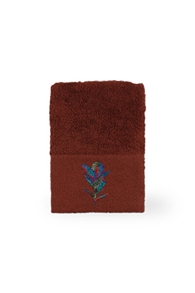 Minteks Layla тъмнокафява кърпа за ръце и лице с бродерия 50x90 - Minteks Home