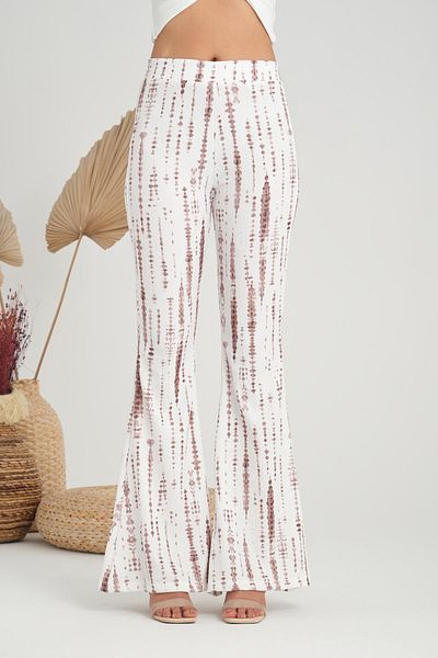 Store 100% cotton, fit, Flared elastic waist, women's summer pants - bohemian pattern