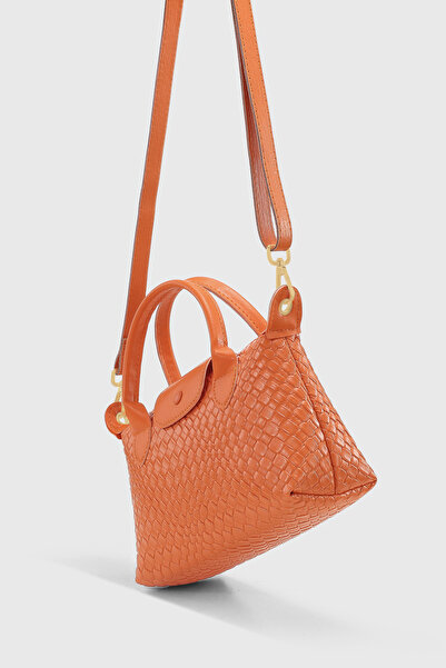 Housebags Örgü Çanta Turuncu Çok Yönlü PU Deri Omuz Askılı Çanta 273