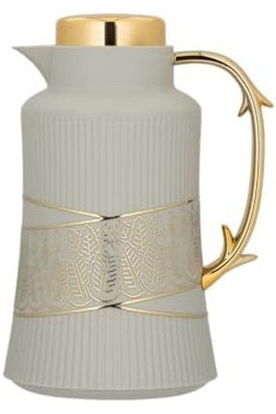 ALSAIF Deva Coffee And Tea Vacuum Flask, Leak-proof And Keeps Drinks Hot, 1l ,light Grey/gold