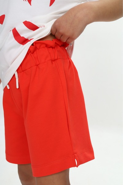 Toontoy Girl's Bow Printed Shorts Suit