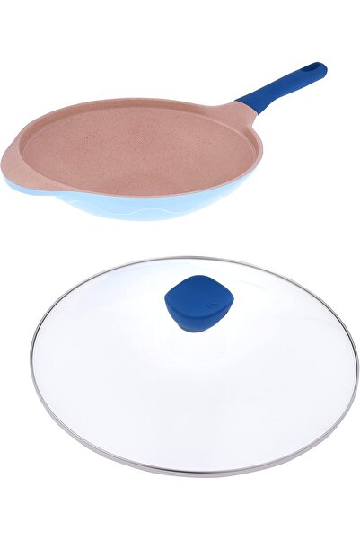 ALSAIF Nonstick Aluminum Frying Pan By Amercook, Size: 32 Cm, Blue Color, Aluminum Material, By Al-saif Co