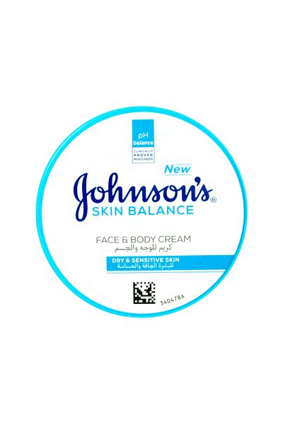 Johnson & Johnson كريم جونسون سكين بالانس للوجه والجسم للبشرة الجافة والحساسة 300 مل للبشرة الجافة والحساسة