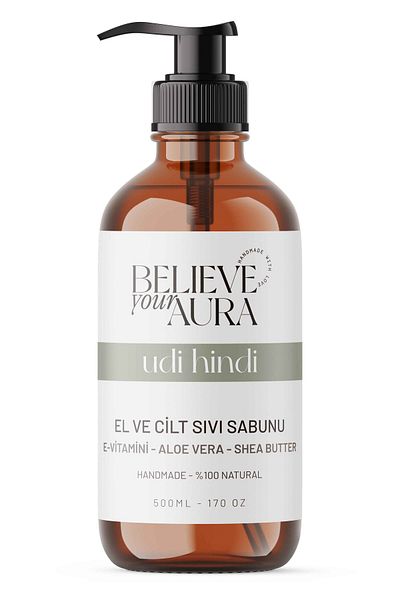 Believe Your Aura Udi Turkey Oil Skin Soap - Natural Liquid Soap with Vitamin E Aloe Vera Shea Butter Addition - 500 ml