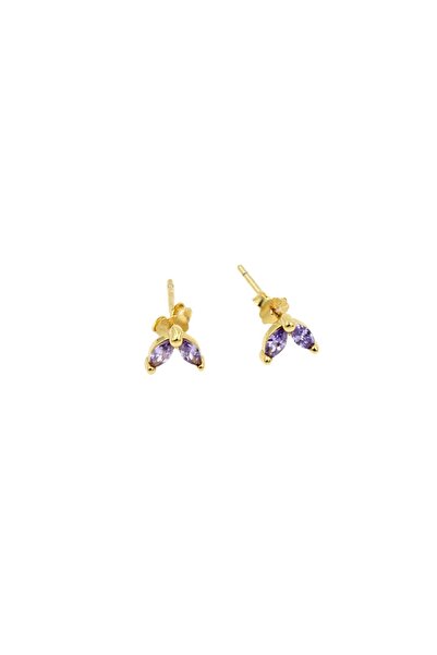 ECARLA Stainless steel earrings, 14K gold plated, with stud, Ecarla, KST2053FIO