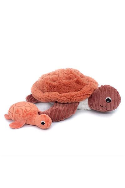 les deglingos SAUVENOU THE TURTLE MUM & BABY TERRACOTTA RUST