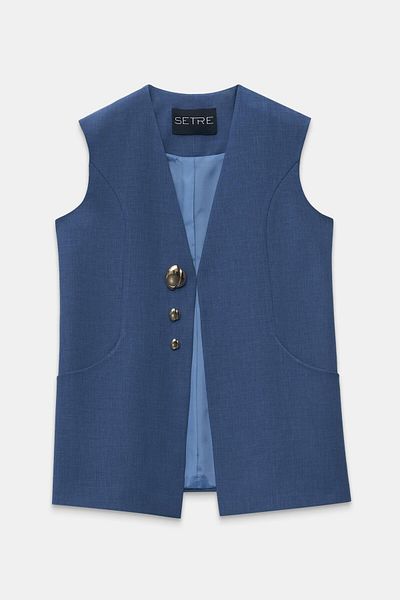 Setre Αμάνικο γιλέκο Indigo με λαιμόκοψη V με λεπτομέρεια