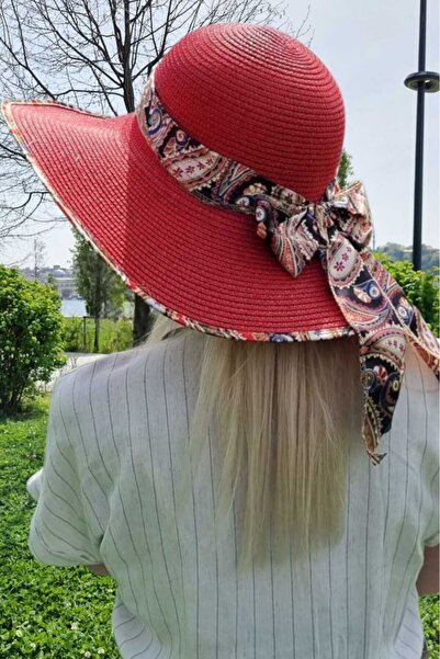 Uniquetrenders Ženski široki šešir sa paisley šarom i detaljnim slamnatim obl...